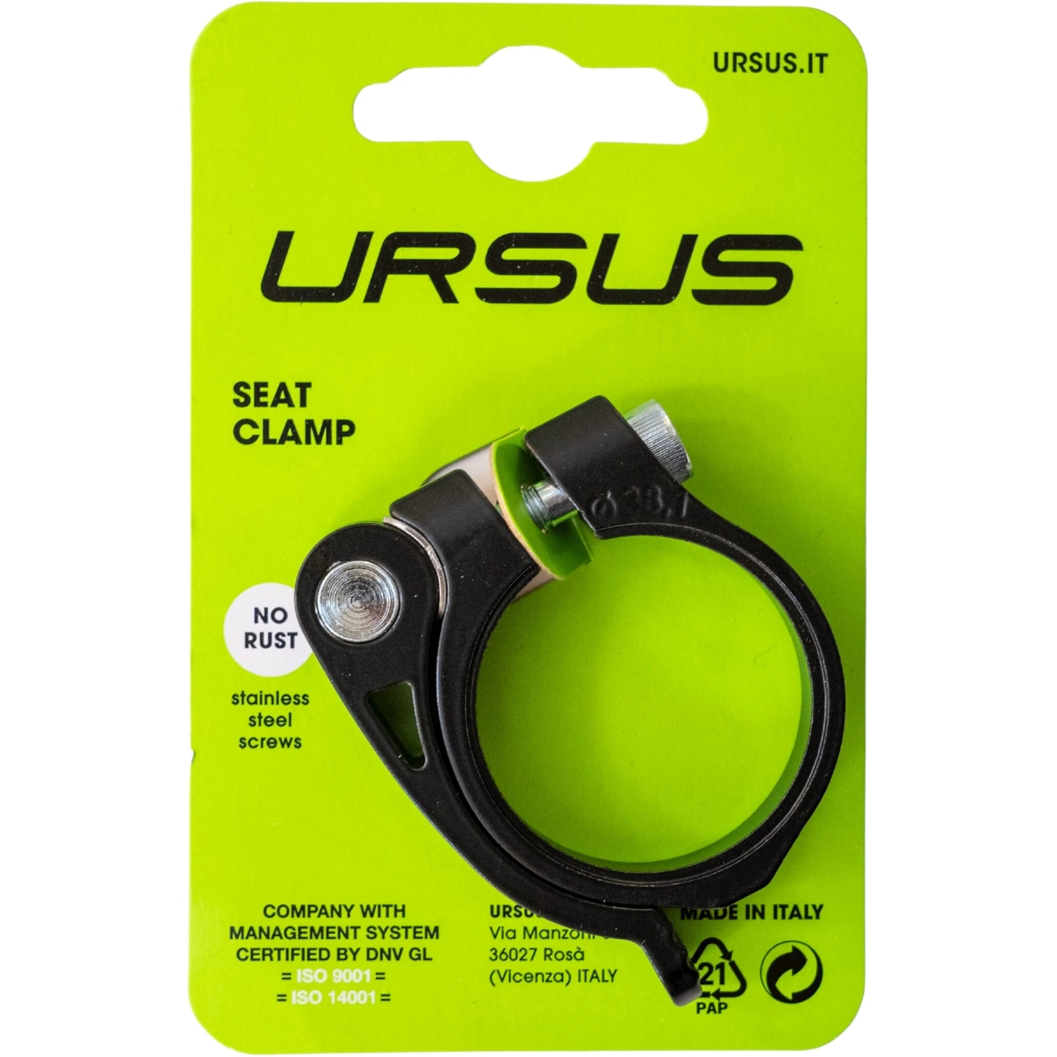 Ursus zadelpenklem met snelspanner 38.1 alu zwart - AE-trading
