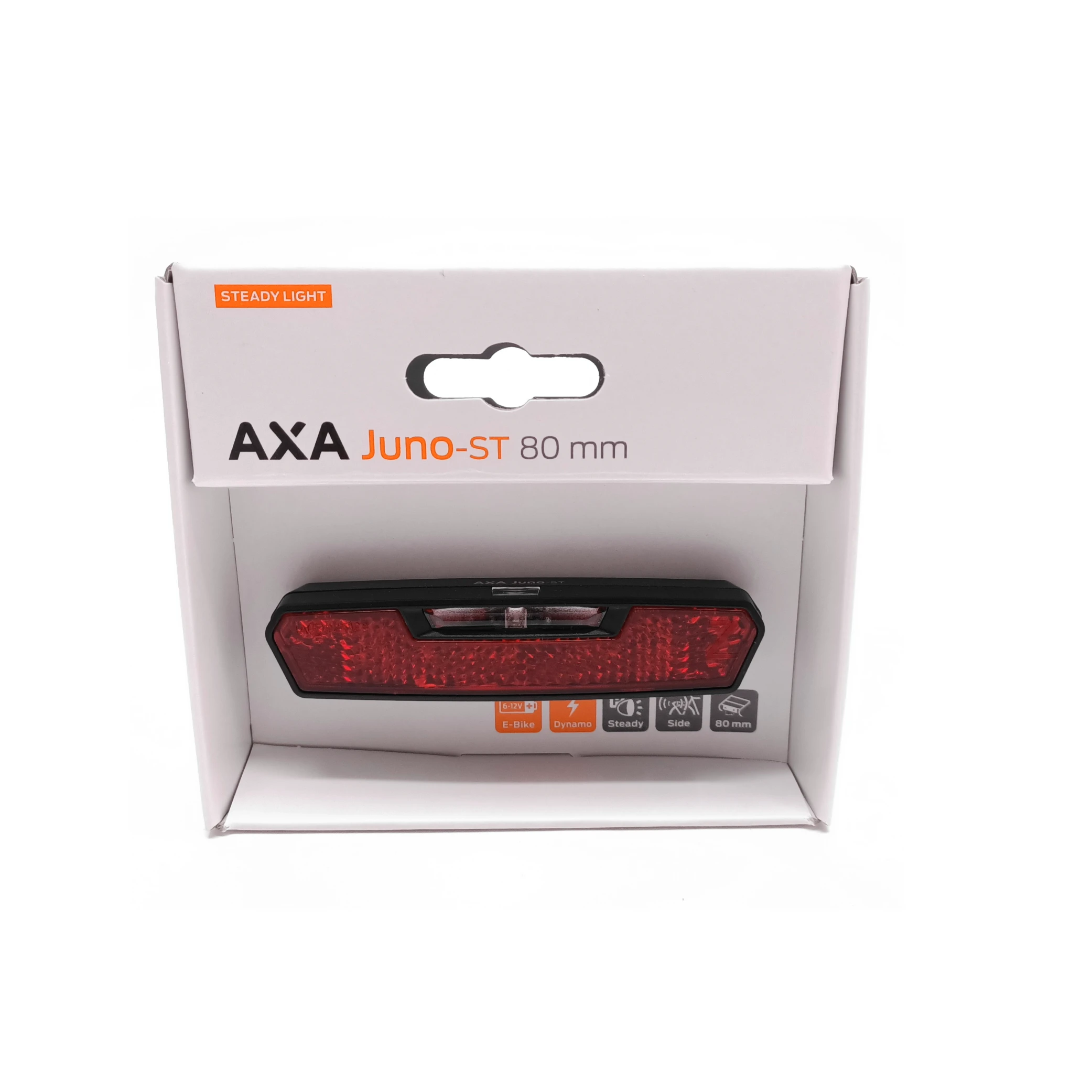 AXA Juno-st steady LED achterlicht, montage 80mm, Dynamo en 6V E-Bike (hangverpakking) - AE-trading