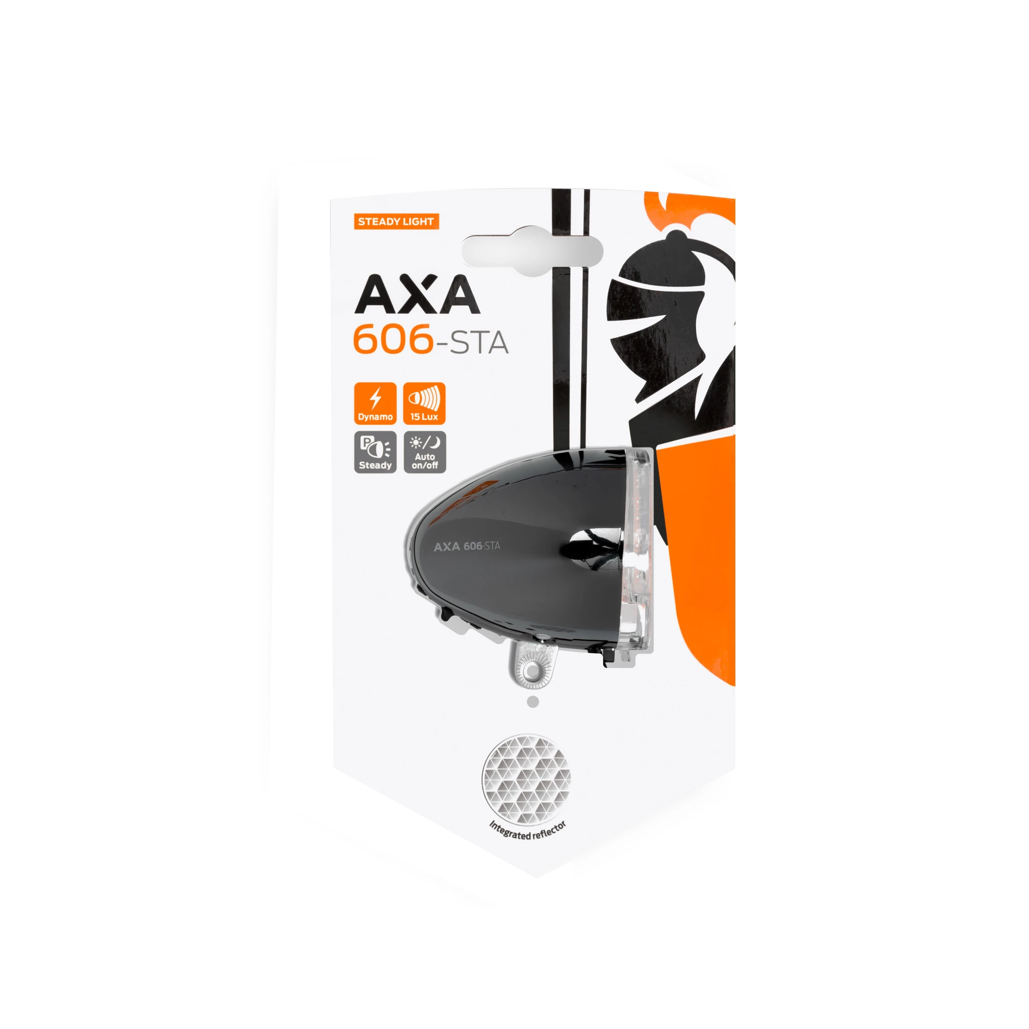 Axa 606 Steady auto Koplamp, 15lux en standlicht , voor dynamo, met 60cm draad (hangverpakking) - AE-trading