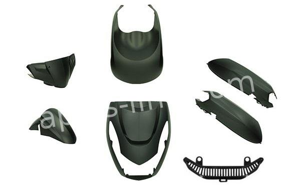 Plaatset Aplus Passend Op Kisbee Euro4/5 Model 7 Delig Mat Zwart - AE-trading