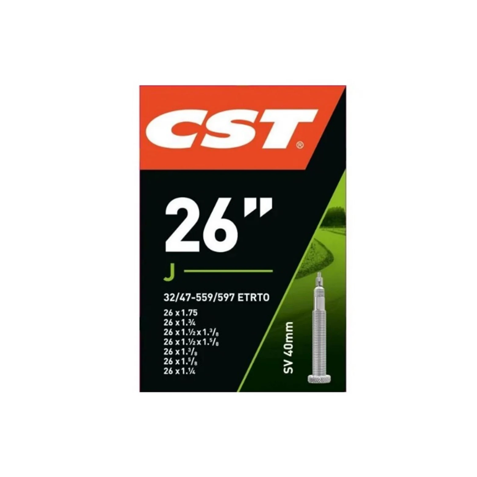 CST Binnenband 26 x1,75-1 1/4 ETRTO 32/47-559/597, Ventiel: Presta/ Frans 40mm - AE-trading