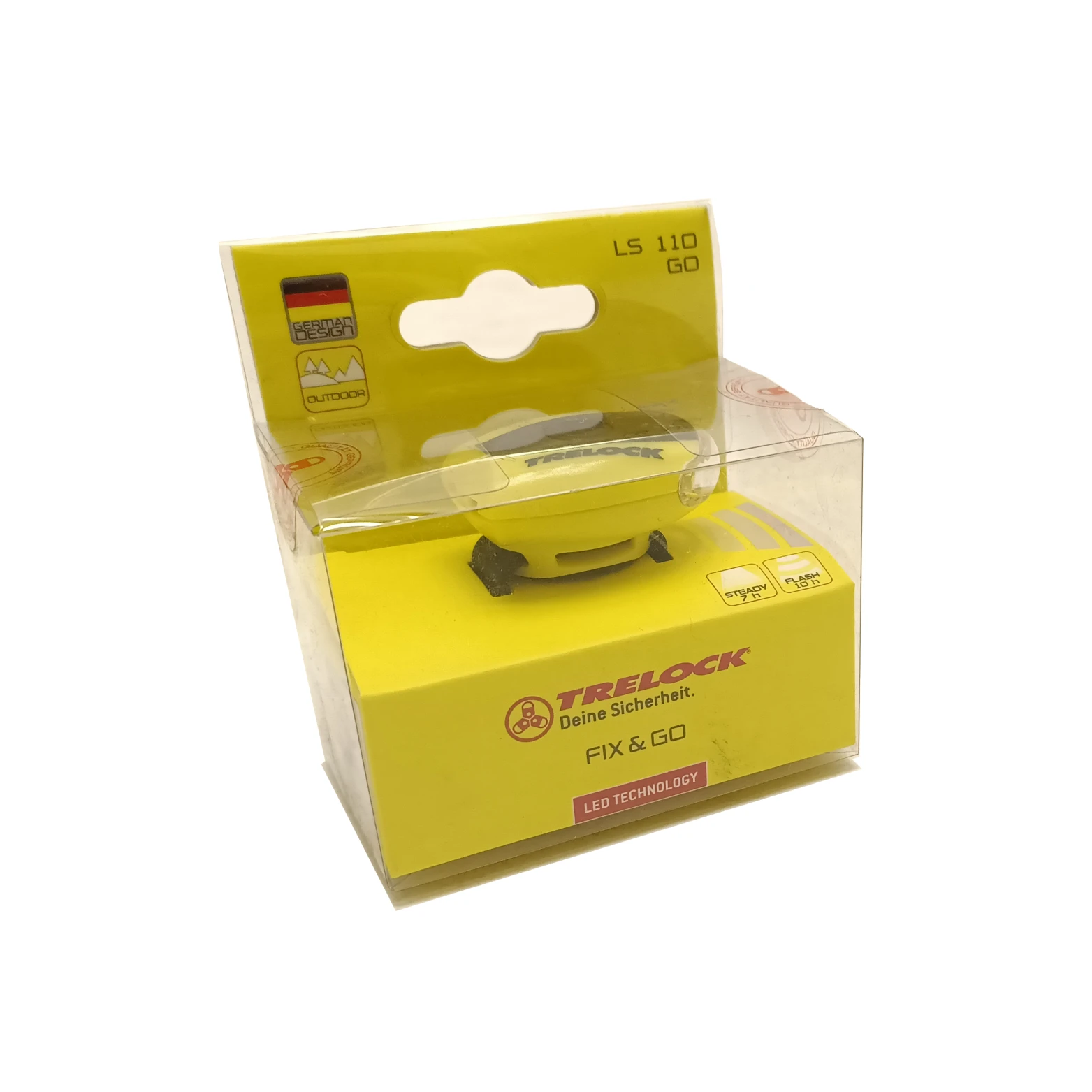 Trelock LED LS 110 Go voor. Inclusief 2x cr2032 batterijen, GEEL - AE-trading