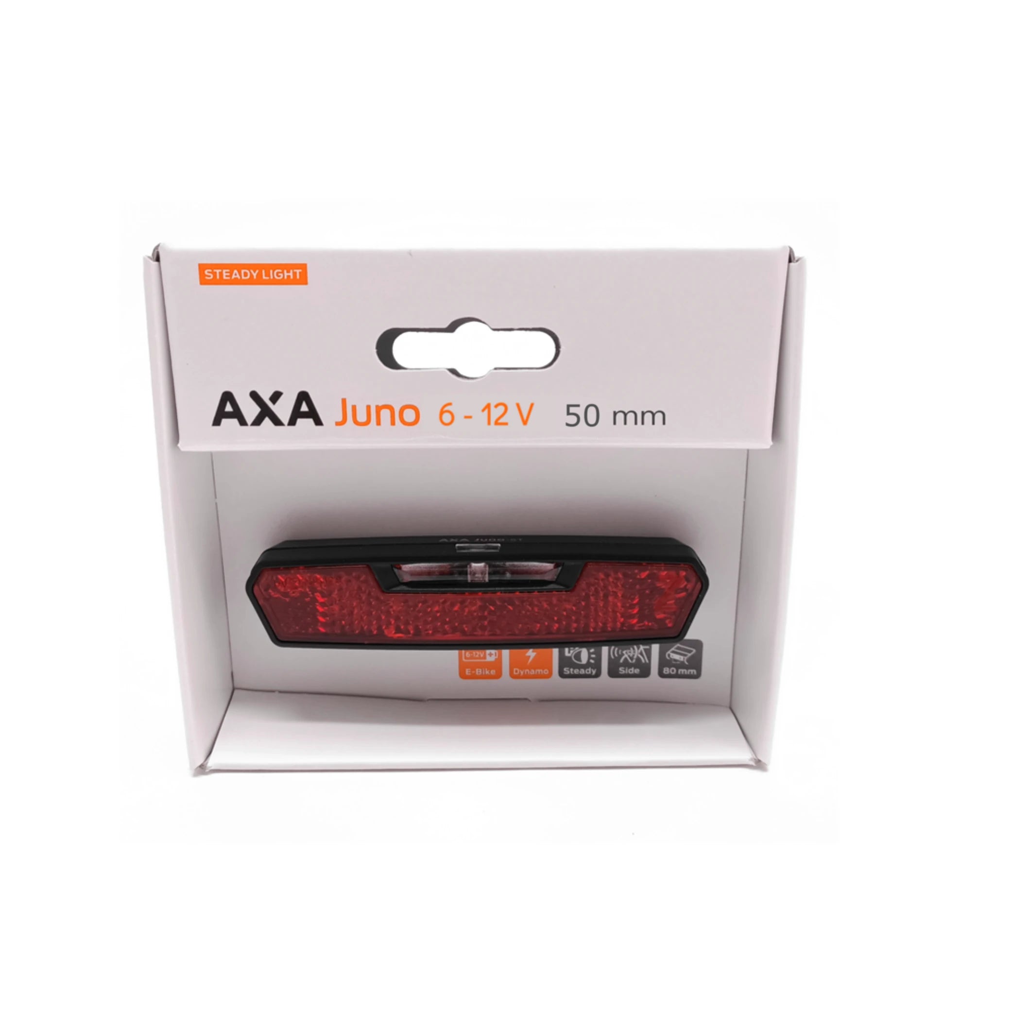 Axa Juno LED achterlicht, montage 50mm, 6V/12V E-Bike (hangverpakking) zonder stekkers - AE-trading