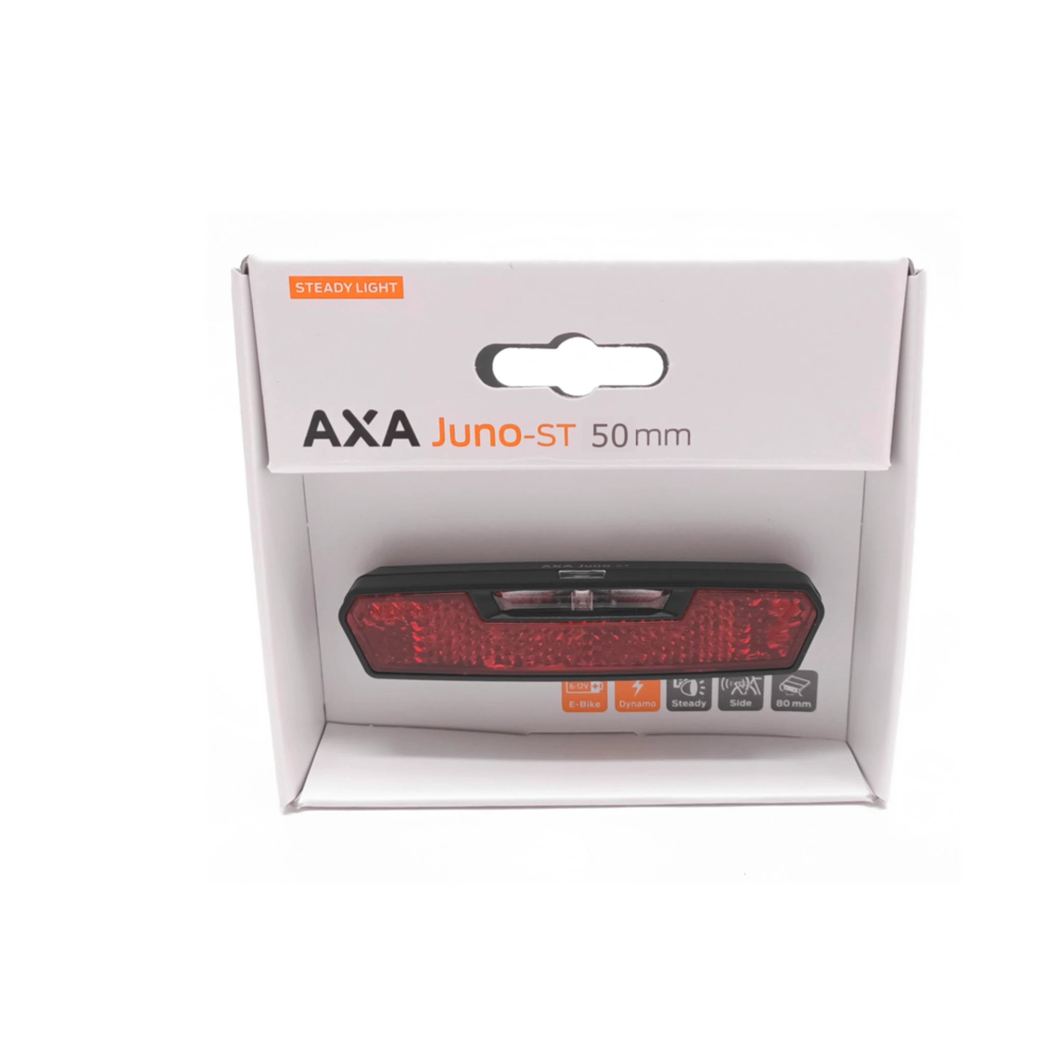 AXA Juno-st steady LED achterlicht, montage 50mm, Dynamo en 6V E-Bike (hangverpakking) zonder stekkers - AE-trading
