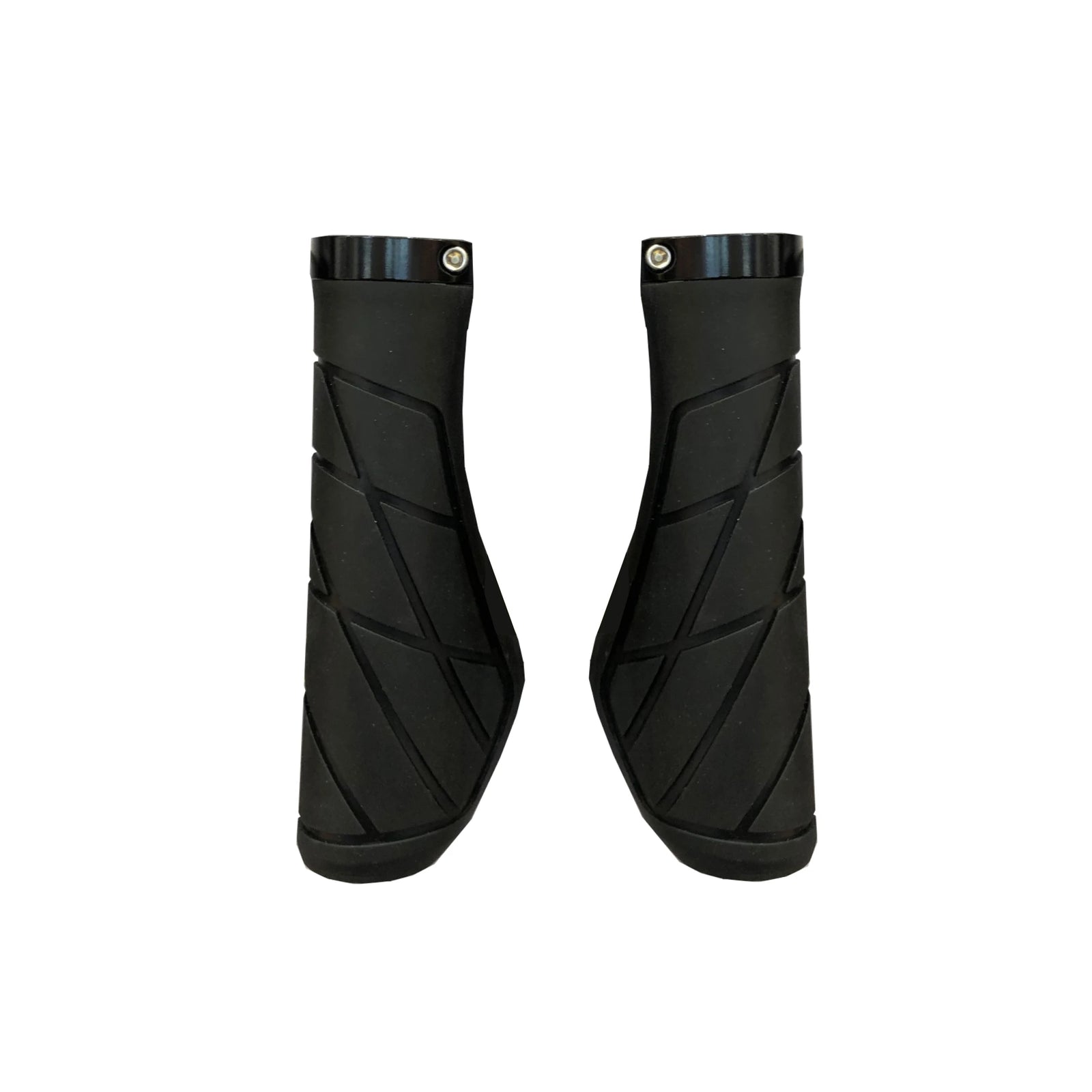 FALKX Crips handvatten ergonomisch, per set. Lengte 140/140mm, PVC/rubber, zwart met aan één zijde een klembout (Werkplaatsverpakking) - AE-trading