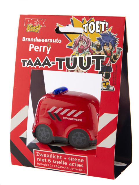 PexKids fietstoeter Brandweer, 6 verschillende programma's met licht en geluid (hangverpakking) - AE-trading