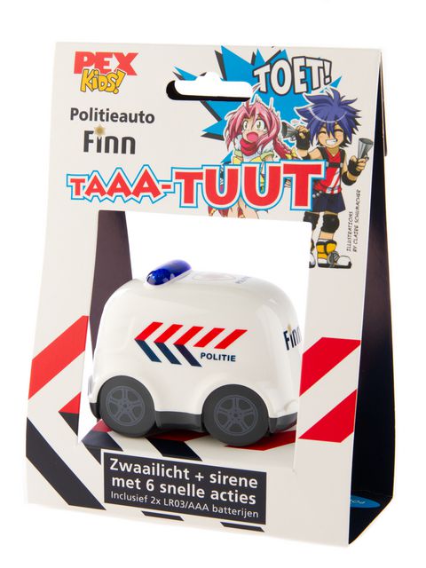 PexKids Toeter Politie Finn. 6 verschillende programma's met licht en geluid (hangverpakking) - AE-trading