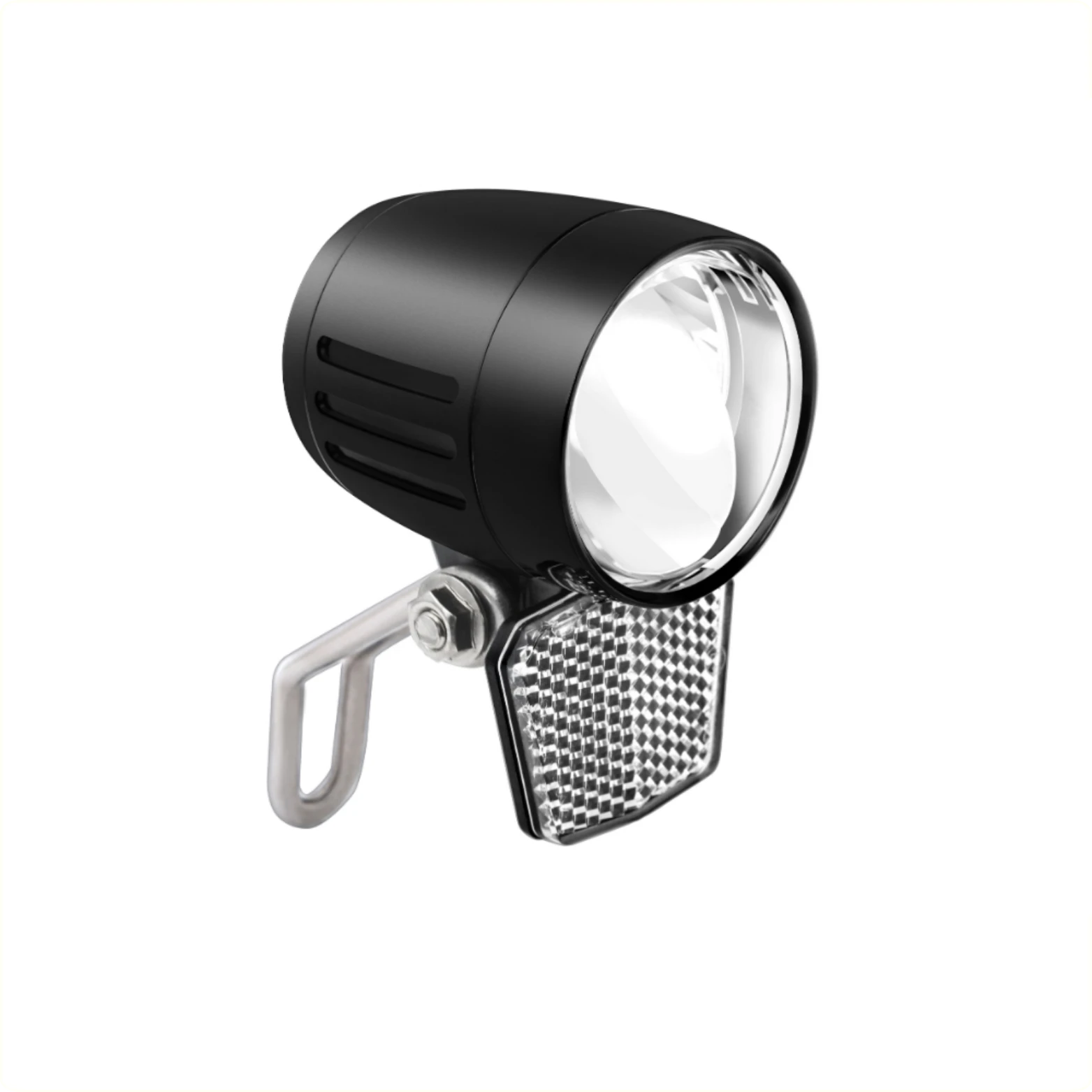 FALKX Shine LED koplamp zwart, Aluminium. geschikt voor E-Bike 6V-48V, 20 Lux, waterproof, incl reflector (hangverpakking) CE/ECE/StVZO keuring - AE-trading