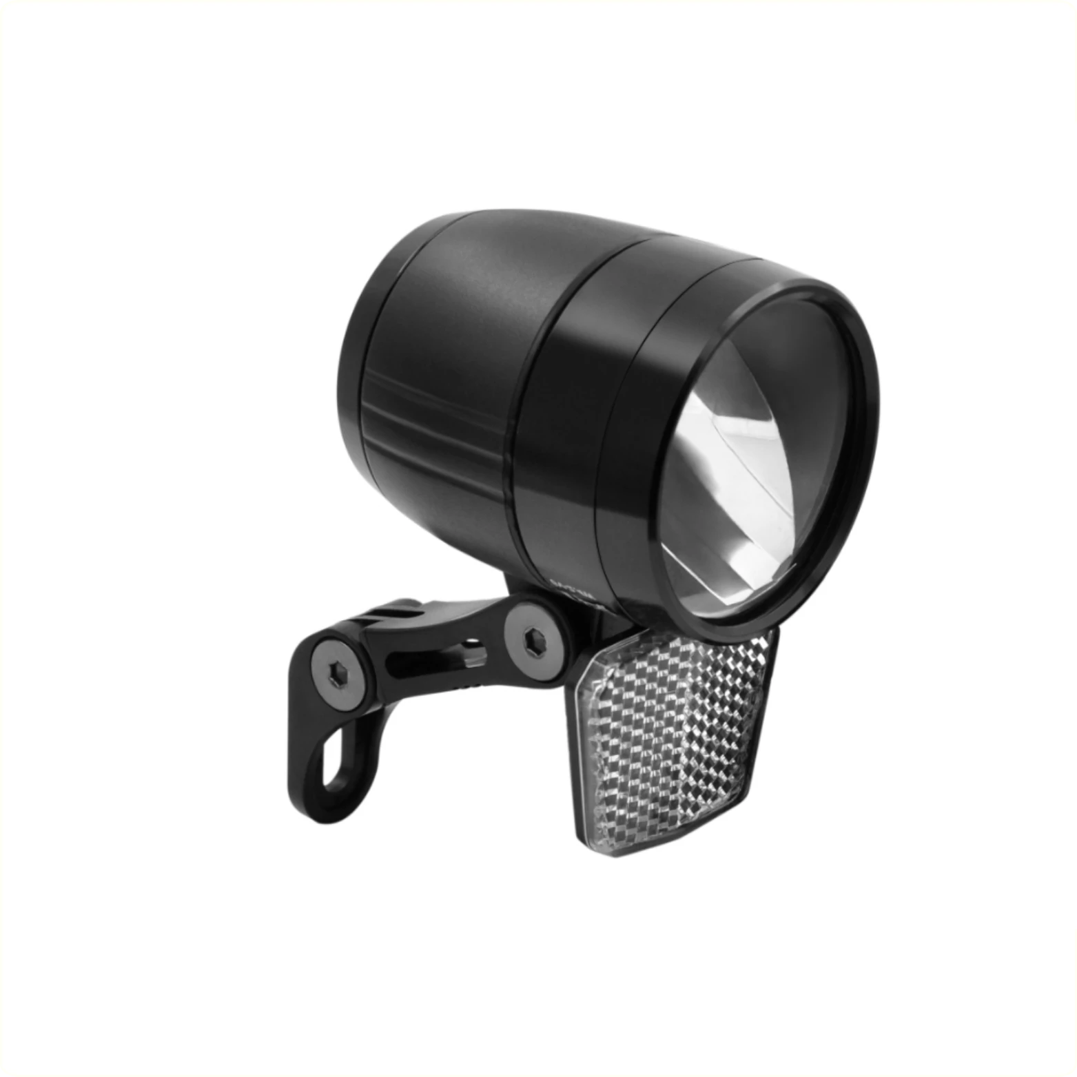 FALKX Zylon LED koplamp zwart, Aluminium. geschikt voor E-Bike 6V-48V, 100 Lux, waterproof, incl reflector (hangverpakking). CE/ECE/StVZO keuring. overspanning beveiliging. - AE-trading