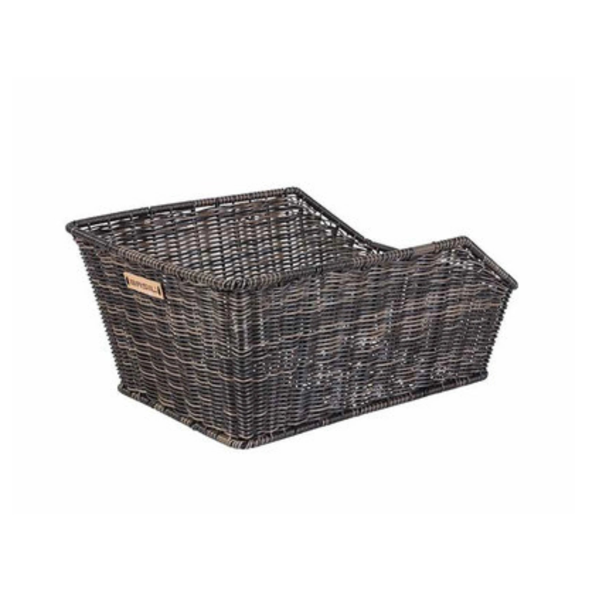 Basil Cento rattan look, mand, kunststof rotan, weersbestendig, achterop, vaste montage op bagagedrager (inclusief bevestigingsmateriaal), afgeschuind, verstevigd frame, mand wordt in lengterichting op bagagedrager bevestigd, nature brown - AE-trading