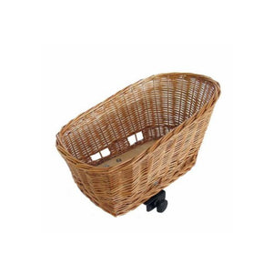 Basil Pasja dierenfietsmand, riet, maat 45cm, voor bevestiging op de bagagedrager, afneembaar, inclusief universele klemsluiting SENNA, geschikt voor veel dragers en vele verschillende buisdiktes (6-20mm Ø), incL kussentje, naturel afgelakt - AE-trading