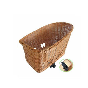 Basil Pasja , dierenfietsmand, riet, grootste maat (50 cm), voor bevestiging op de bagagedrager, afneembaar, inclusief universele klemsluiting SENNA, geschikt voor veel dragers en vele verschillende buisdiktes (6-20mm Ø), incl. kussentje, naturel afgelakt - AE-trading