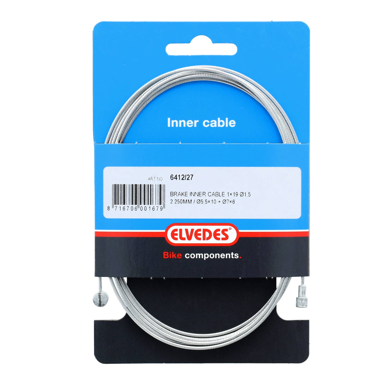 Elvedes rem binnenkabel 2 nippels ton 7x6 peer 5.5x10 - AE-trading