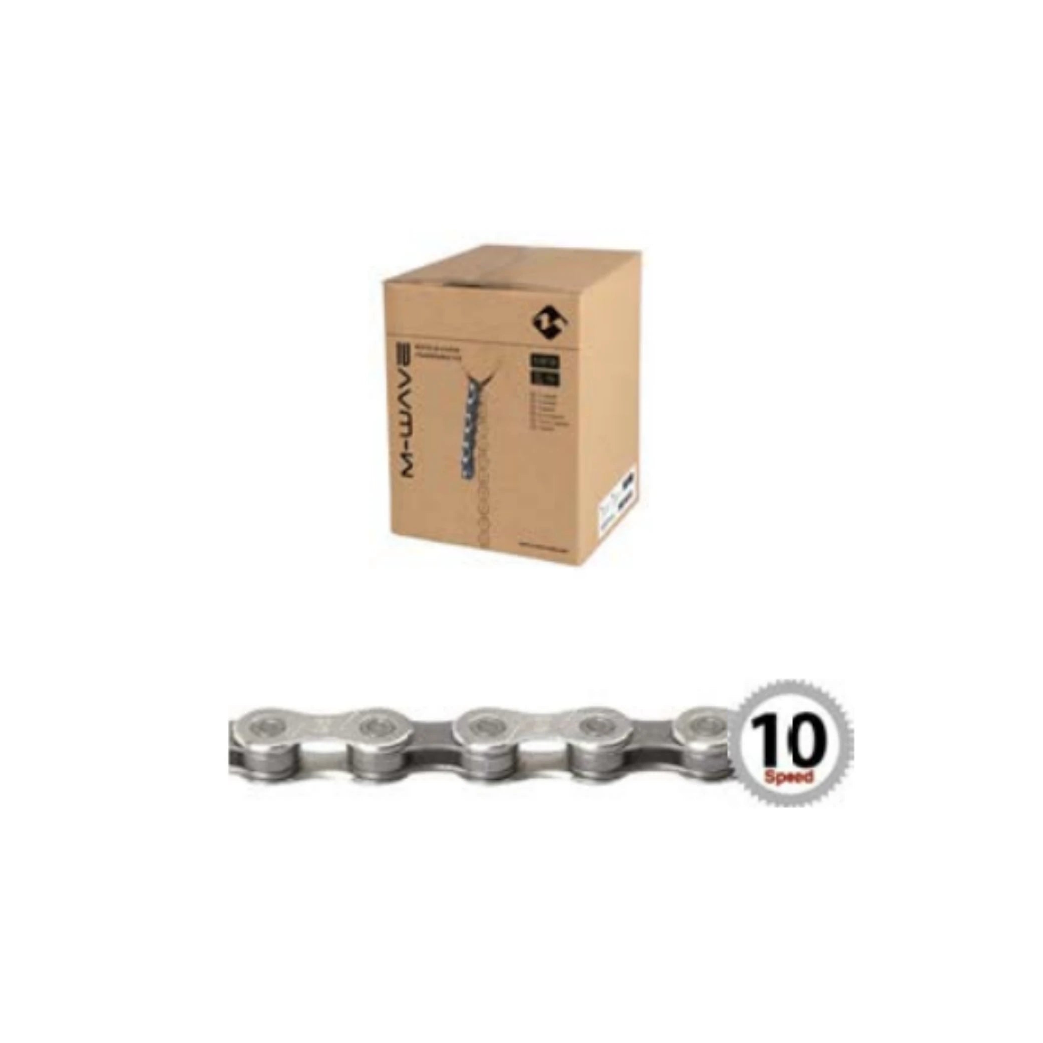 M-Wave ketting 10 speed 1/2x11/128, zilver/grijs. 15m op rol, incl 10 verbindingsschakels - AE-trading