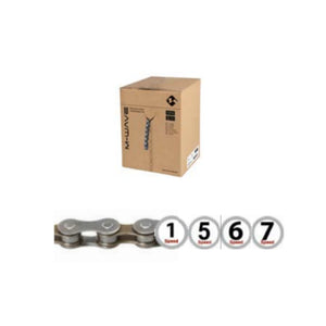 M-Wave ketting 5/6/7 speed 1/2x3/32, grijs/bruin 7.3mm. 15m op rol, incl 10 verbindingsschakels - AE-trading