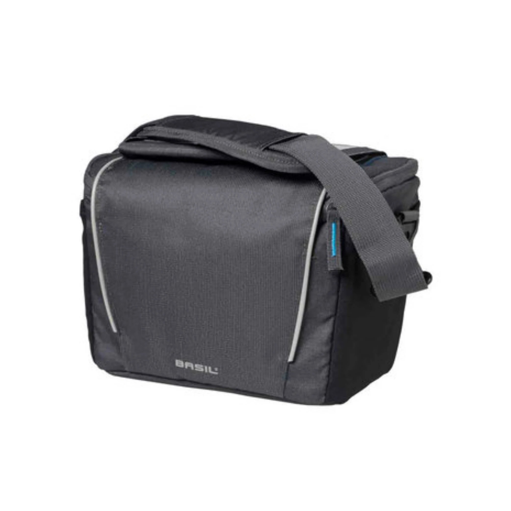 Basil Stuurtas Sport Design, grijs. Polyester,diverse vakken, klep met waterdichte transparante map voor smartphone, schouderriem, geschikt voor BasEasy en KF systeem (niet inbegrepen) extra reflectie,7L - AE-trading