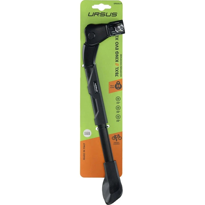 Ursus standaard King Evo XL. Extra lang, zwart, verstelbaar 27,5-29", max belasting 35kg (hangverpakking) - AE-trading