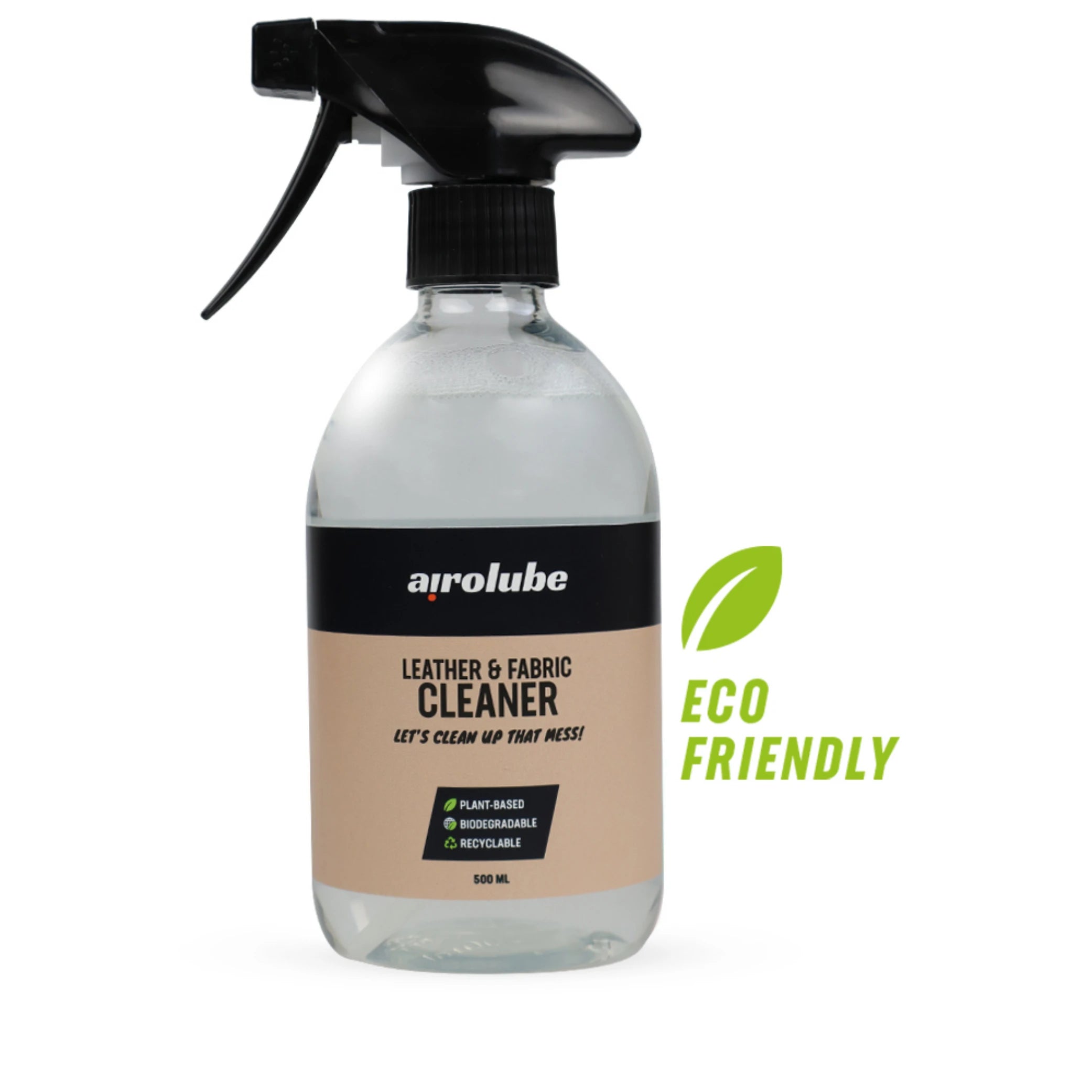 Airolube Leather & Fabric Cleaner 500ml is een plant-based formule voor het reinigen van lederen en stoffen bekleding. De natuurlijke formule van de Leather & Fabric Cleaner reinigt met het grootste gemak veel voorkomende vlekken uit de bekleding. Vuil... - AE-trading