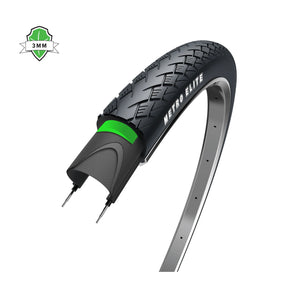 Buitenband: WOLFF Metro Elite (3mm ant-ilek) kleur: zwart met reflectie Maat: 28x1.60 , ETRTO 42-622 - AE-trading