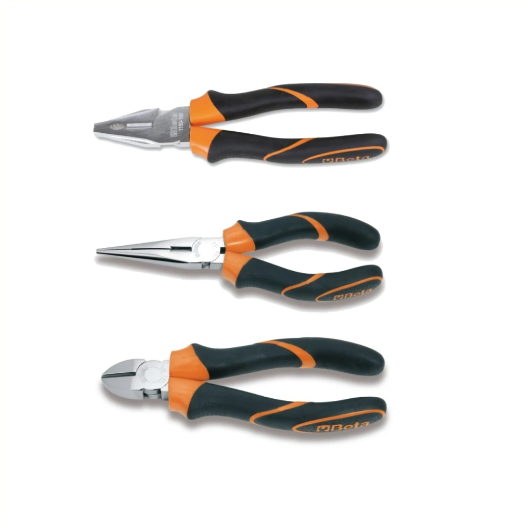 Beta Tangenset 3 delig. Bestaande uit combinatietang 180mm, zijkniptang 160mm en punttang 160mm. - AE-trading
