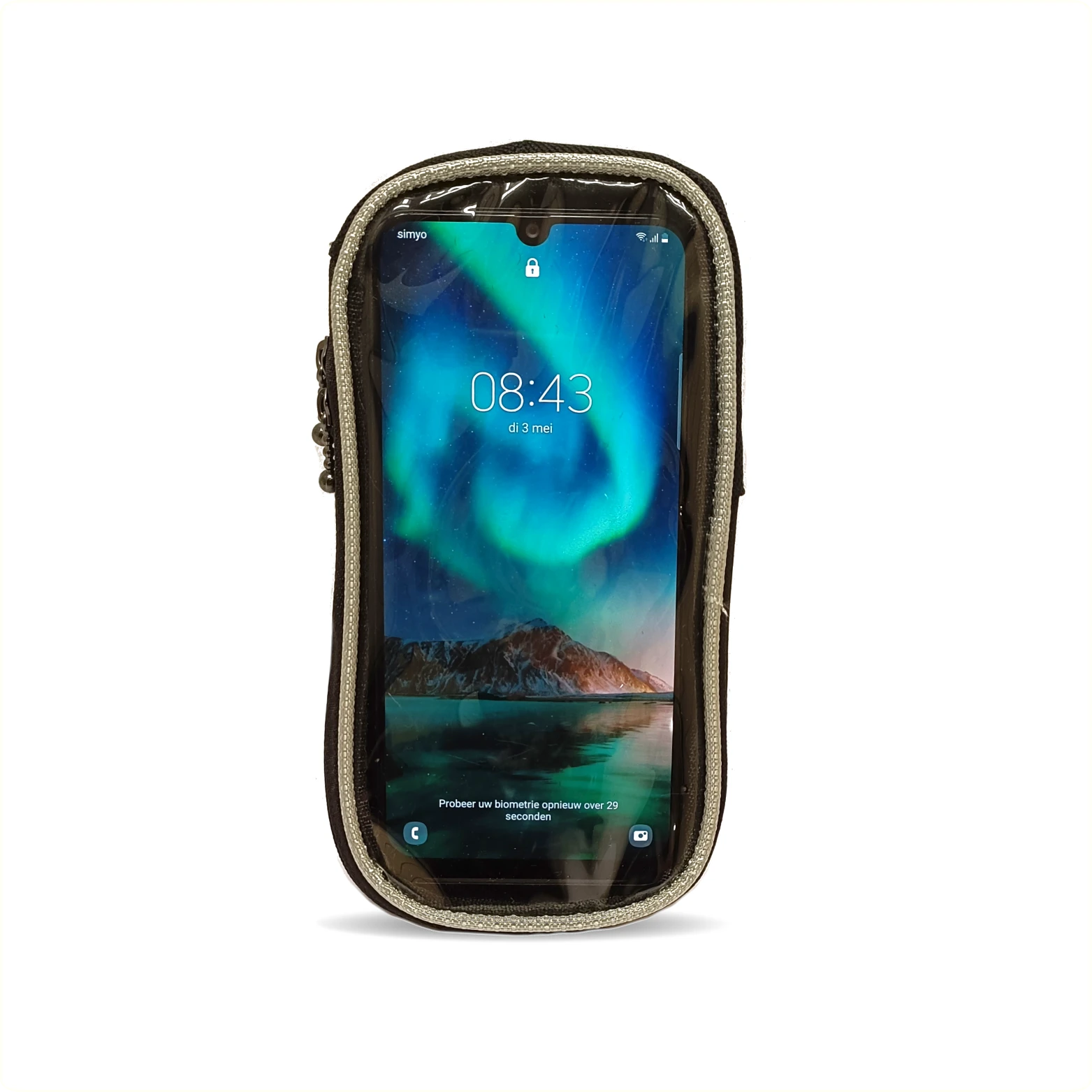FALKX Protect Telefoonhouder Mt M. buitenafm 16x8x1.8cm. maximale telefoon afm: 15x7.2x1.2cm. Horizontaal en verticaal te gebruiken - AE-trading