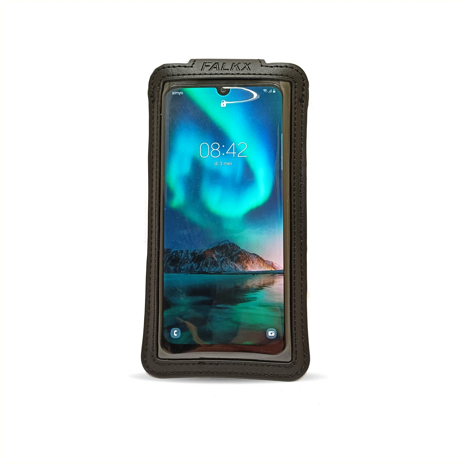 FALKX Protect Telefoonhouder. buitenafm 12.6x7.4x1.6cm. maximale telefoon afm 11.6x6.6x1.0cm. Horizontaal en verticaal te gebruiken - AE-trading