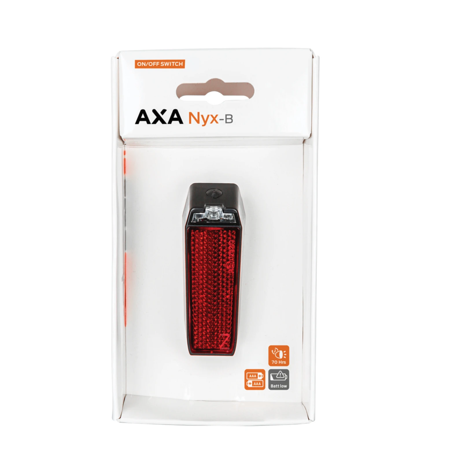 Axa Nyx batterij LED achterlicht, Spatbord montage. incl batterijen (hangverpakking) - AE-trading