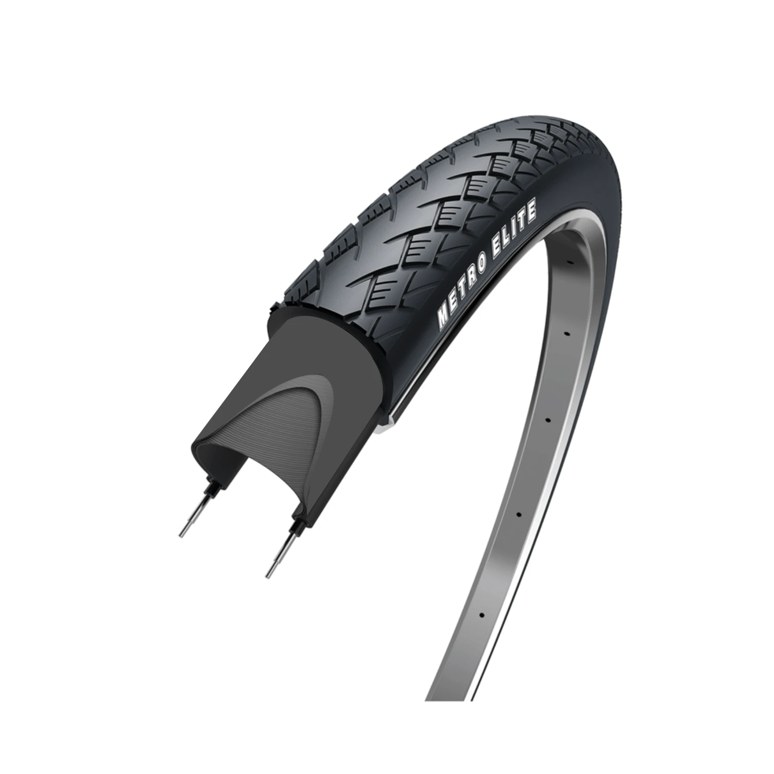 Buitenband: WOLFF Metro Elite kleur: zwart met reflectie Maat: 28x1.60 , ETRTO 42-622 - AE-trading