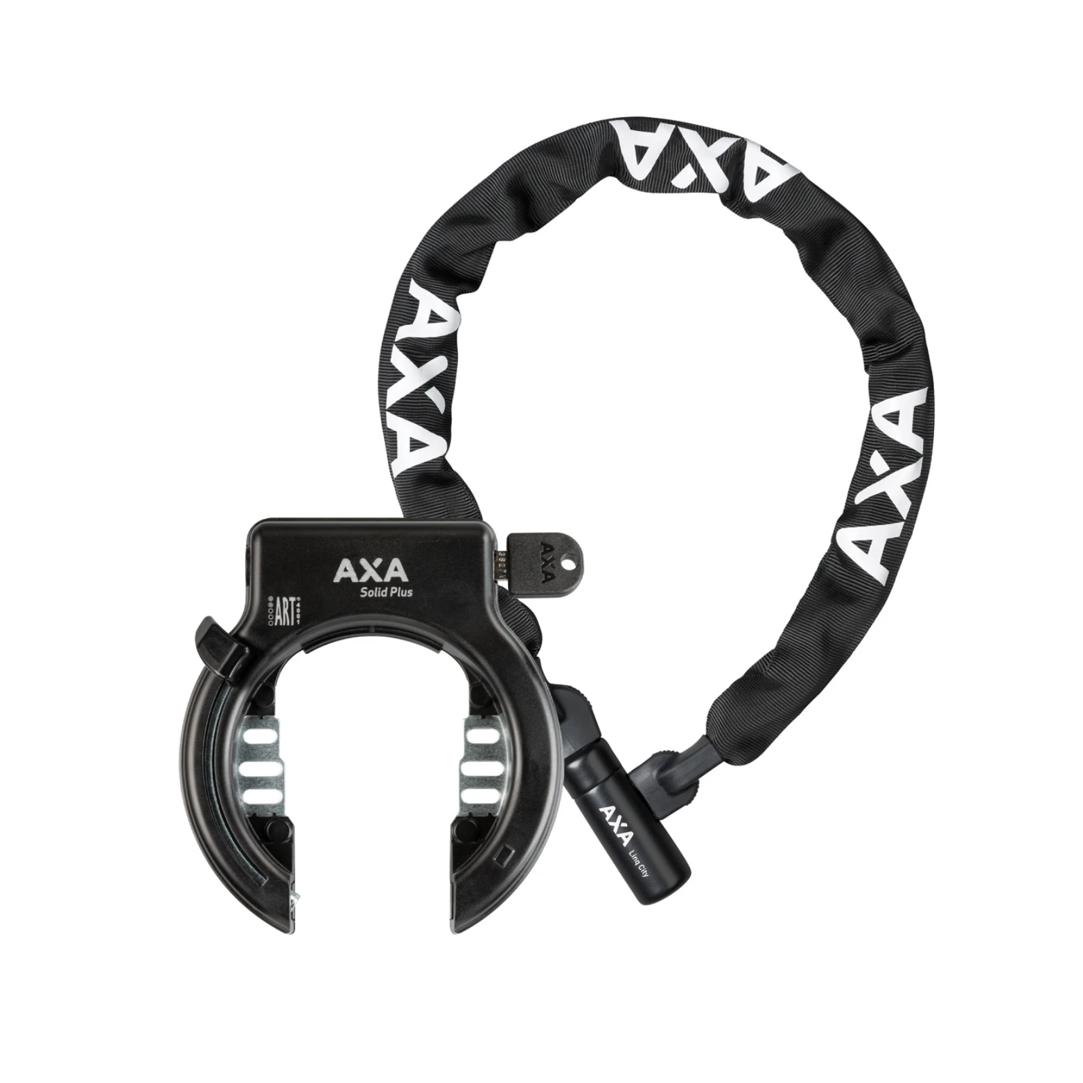 AXA set gelijksluitend Solid Plus & Linq City 100cm/7mm, één sleutel te gebruiken voor zowel het ring als kettingslot, ART** - AE-trading