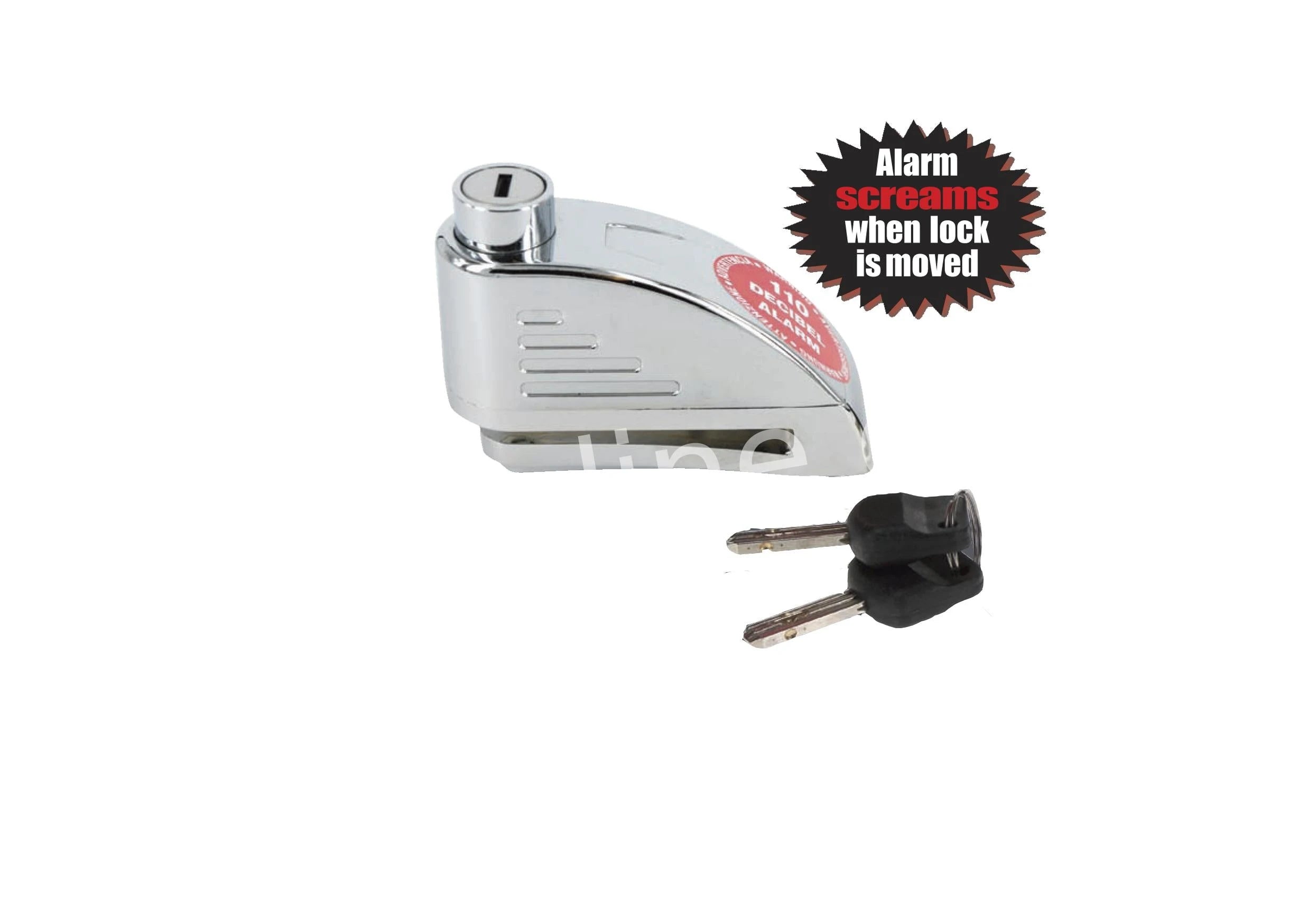 Schijfremslot Top Lock Chroom 5.5 Mm Met Alarm - AE-trading