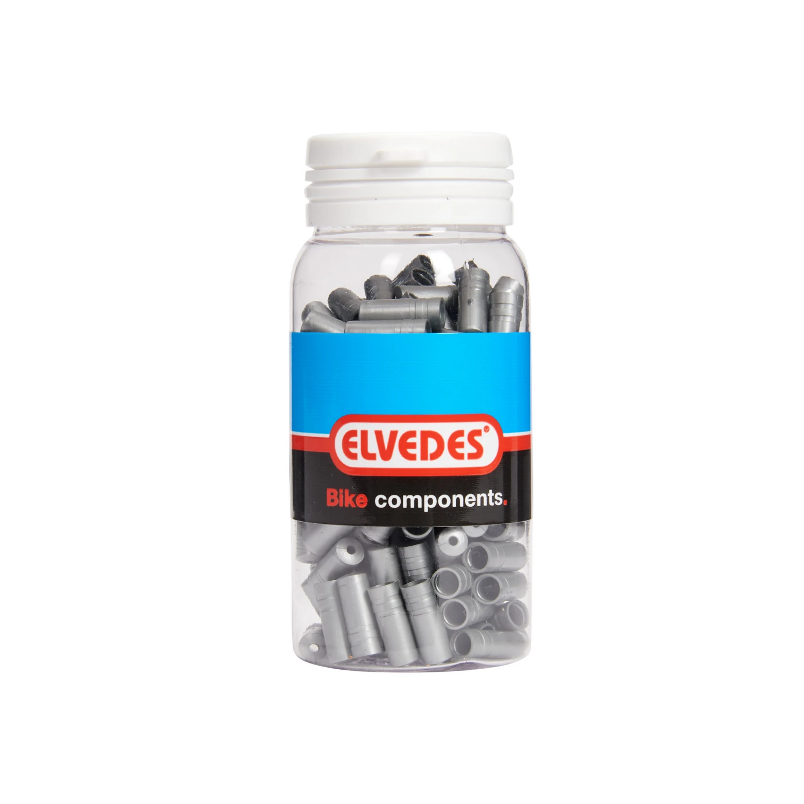 Elvedes PVC 4.3mm kabeleinddopjes, zilver 150 stuks in pot - AE-trading