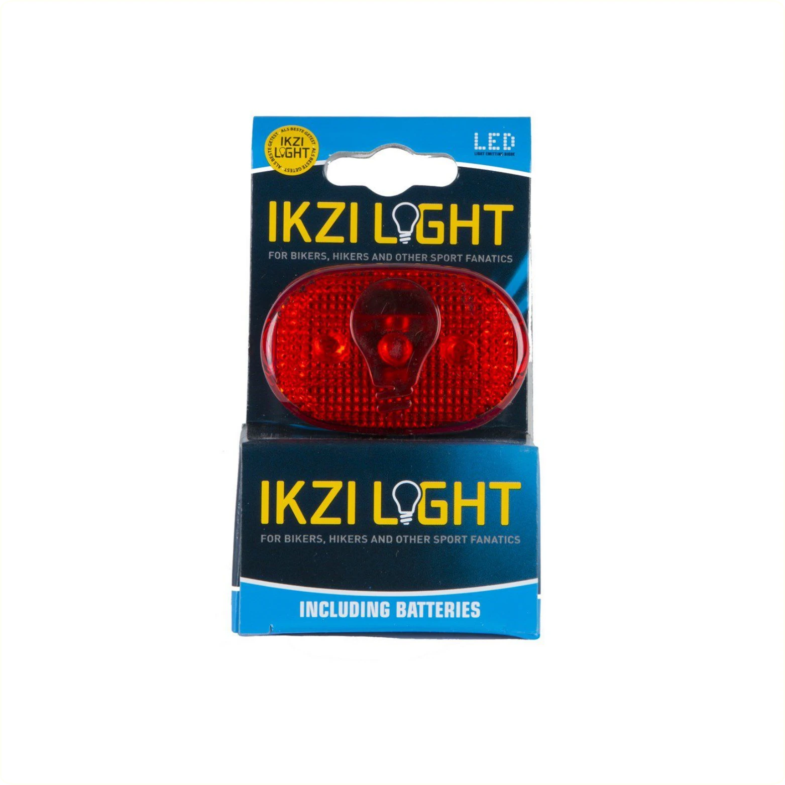 IkziLight achterlicht 3 leds ovaal rood(hangverpakking). - AE-trading