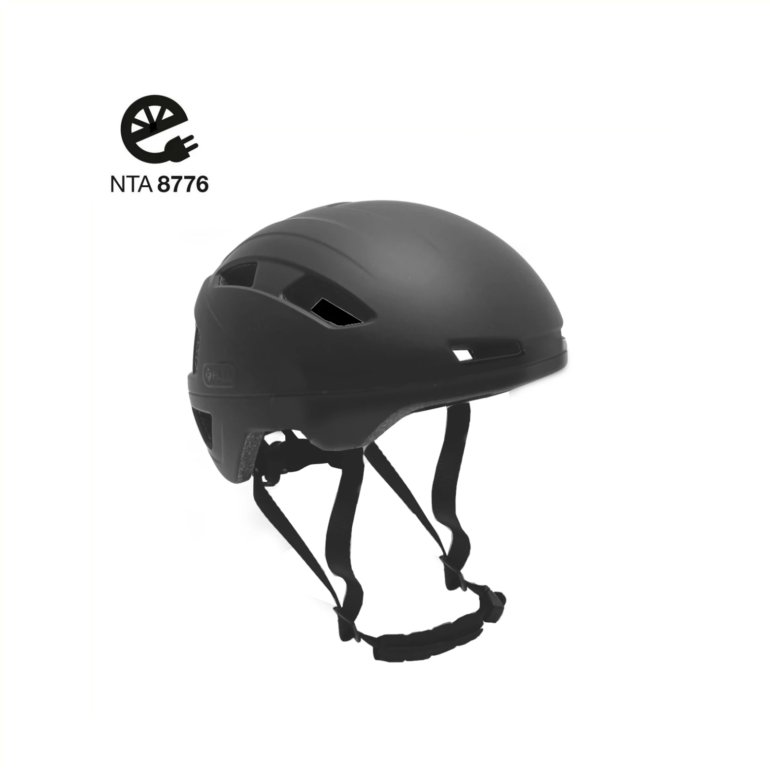 FALKX Helm, maat S 51-54cm mat zwart. NTA 8776 goedgekeurd. Voorzien van makkelijke draaisluiting en usb oplaadbaar LED achterlicht - AE-trading