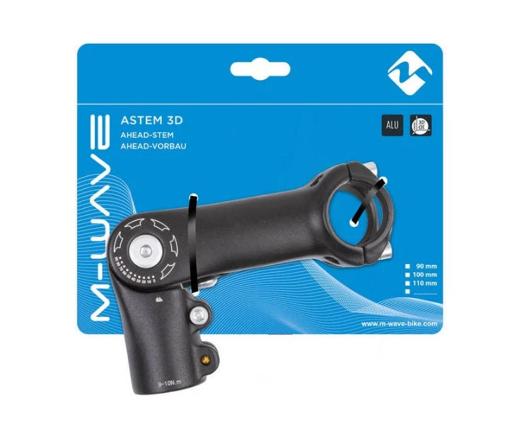 M-Wave A-head stuurpen 1 1/8 , verstelbaar. Stuurdiameter 31.8mm, lengte 110mm (hangverpakking) - AE-trading