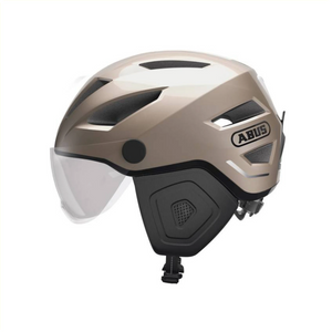 Abus helm Pedelec 2.0 ACE L (56-62 cm) Met vizier, oorkappen. Magnetische fidlock sluiting en regenhoes. Ponytail-compatible. NTA goedgekeurd voor snorscooter en speed pedelecs. Champagne Gold - AE-trading