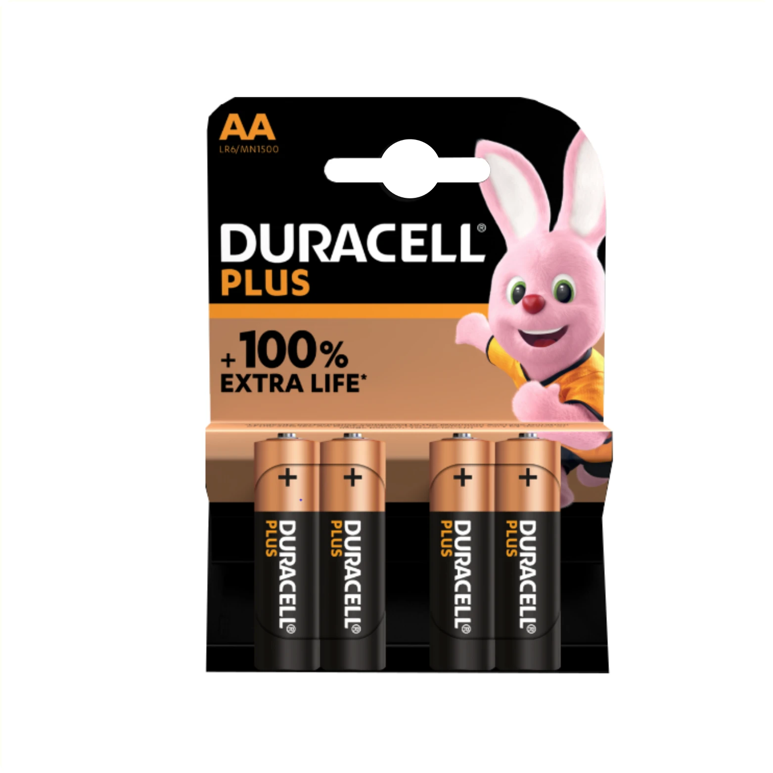 Duracell Plus AA batterijen Alkaline, 4 stuks (hangverpakking) - AE-trading