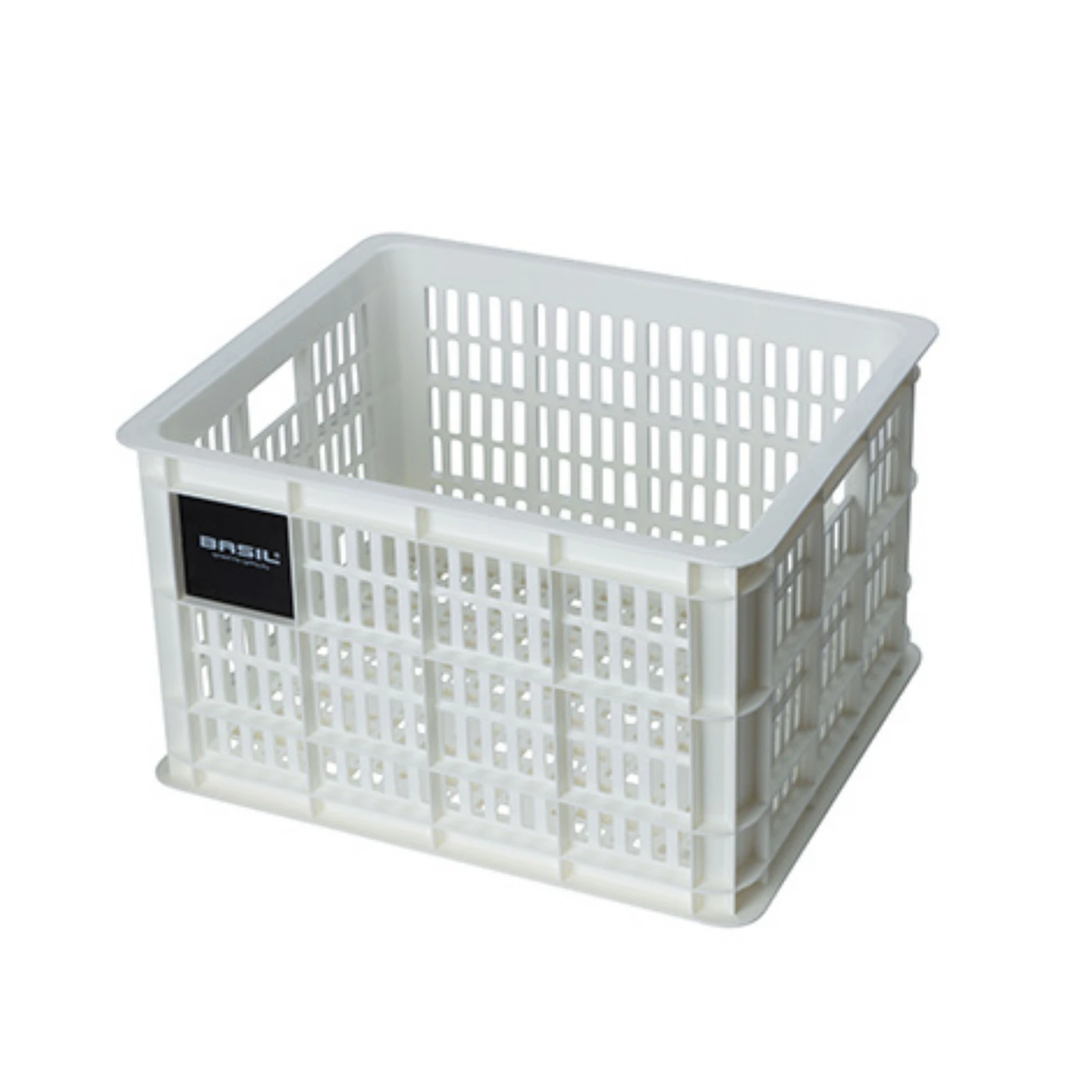 Basil fietskrat M, gerecycled kunststof, medium formaat, incl. kratclicker, geschikt voor MIK, Racktime, I-Rack, MonkeyLoad en AtranVelo platen (apart verkrijgbaar), excl. bev. materiaal, max. gewicht afhankelijk van max. toelaatbaar gew. drager, 29.5L... - AE-trading