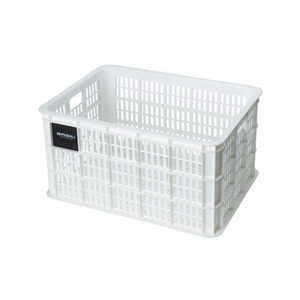 Basil fietskrat L, gerecycled kunststof, medium formaat, incl. kratclicker, geschikt voor MIK, Racktime, I-Rack, MonkeyLoad en AtranVelo platen (apart verkrijgbaar), excl. bev. materiaal, max. gewicht afhankelijk van max. toelaatbaar gew. drager, 40L, ... - AE-trading