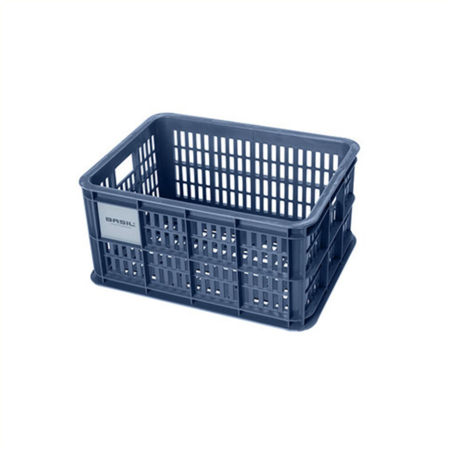 Basil krat S gerecycled kunststof, klein formaat, incl. kratclicker, geschikt voor MIK, Racktime, IRack, MonkeyLoad en AtranVelo platen (apart verkrijgbaar), excl. bev .materiaal, max. gewicht afhankelijk van max. toelaatbaar gew. drager, bluestone 17.... - AE-trading