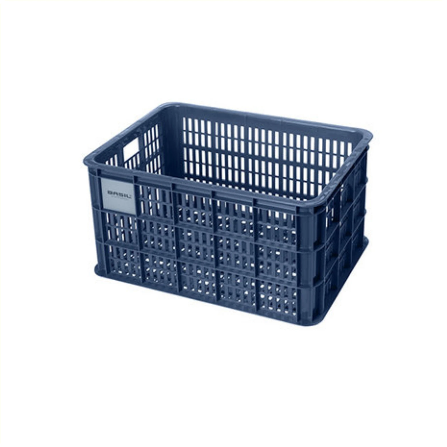 Basil fietskrat M, gerecycled kunststof, medium formaat, incl. kratclicker, geschikt voor MIK, Racktime, I-Rack, MonkeyLoad en AtranVelo platen (apart verkrijgbaar), excl. bev. materiaal, max. gewicht afhankelijk van max. toelaatbaar gew. drager, 29.5L... - AE-trading