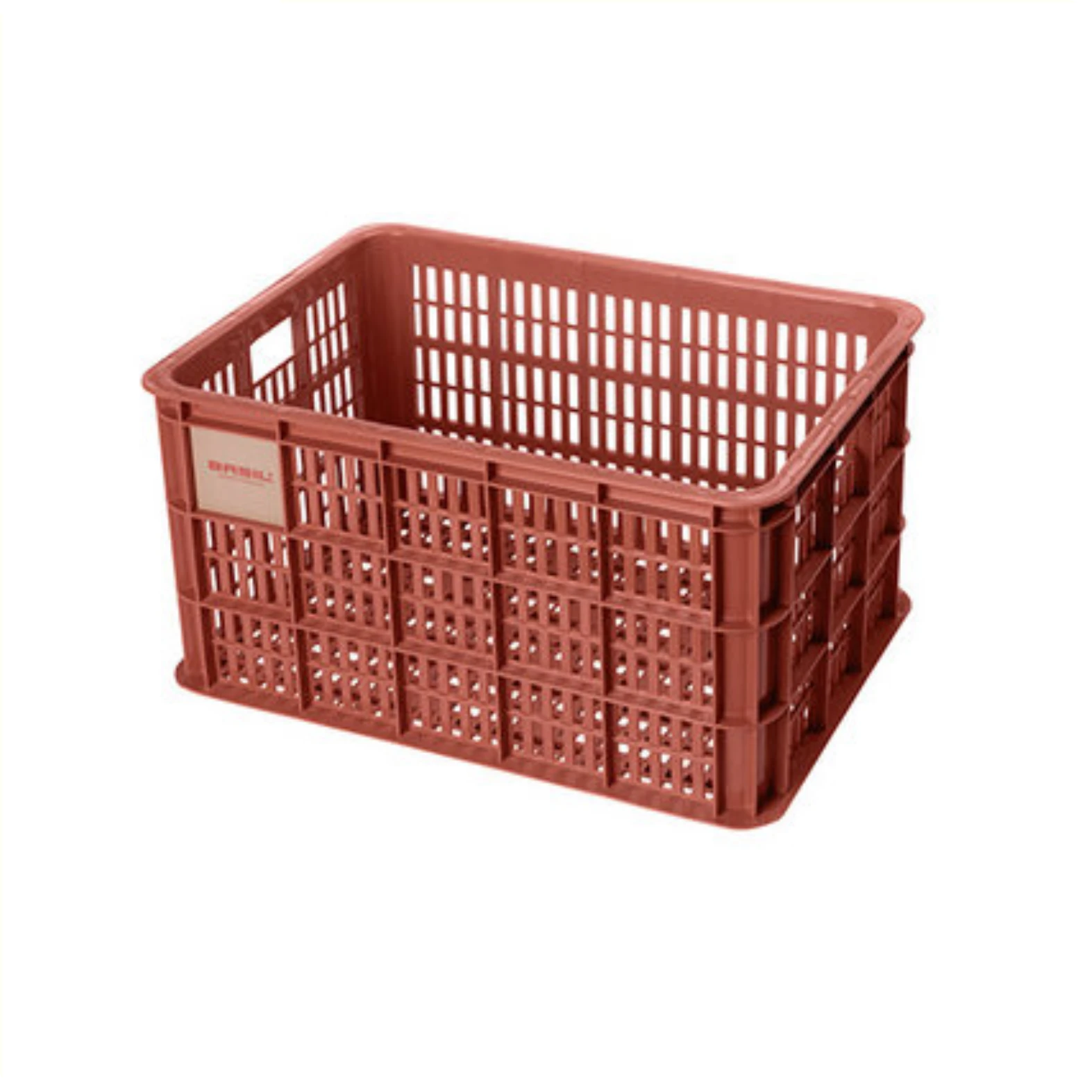 Basil krat L gerecycled kunststof, klein formaat, incl. kratclicker, geschikt voor MIK, Racktime, IRack, MonkeyLoad en AtranVelo platen (apart verkrijgbaar), excl. bev .materiaal, max. gewicht afhankelijk van max. toelaatbaar gew. drager,rood 40L 49x39... - AE-trading