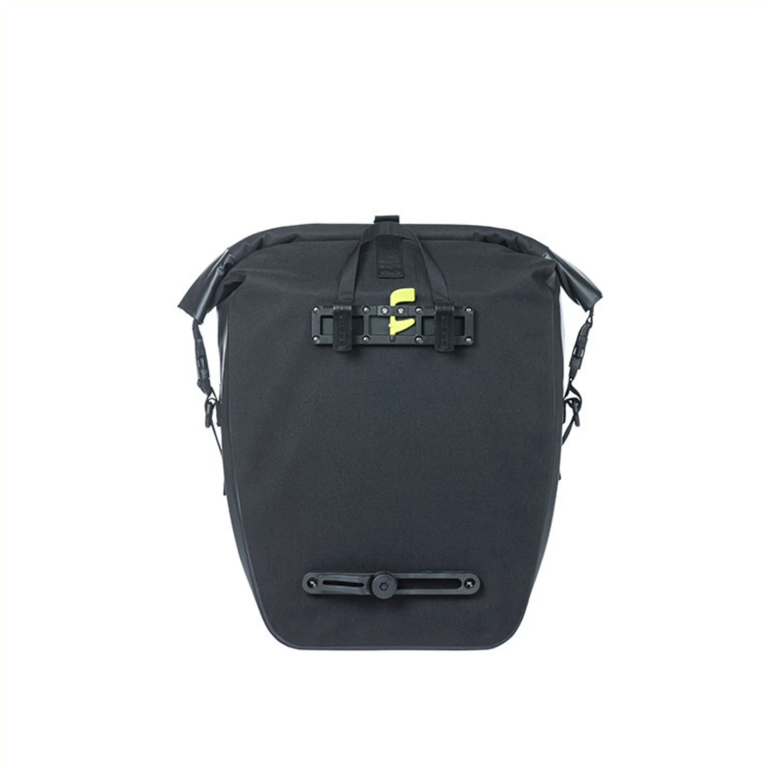 Basil Navigator waterproof enkele fietstas M, waterdicht (ipx3) Tarpaulin en 600D polyester, , vak op voorzijde met elastiek, Rolsluiting, reflectie, afneembare schouderriem, Hook-On system, 12-15L, zwart - AE-trading