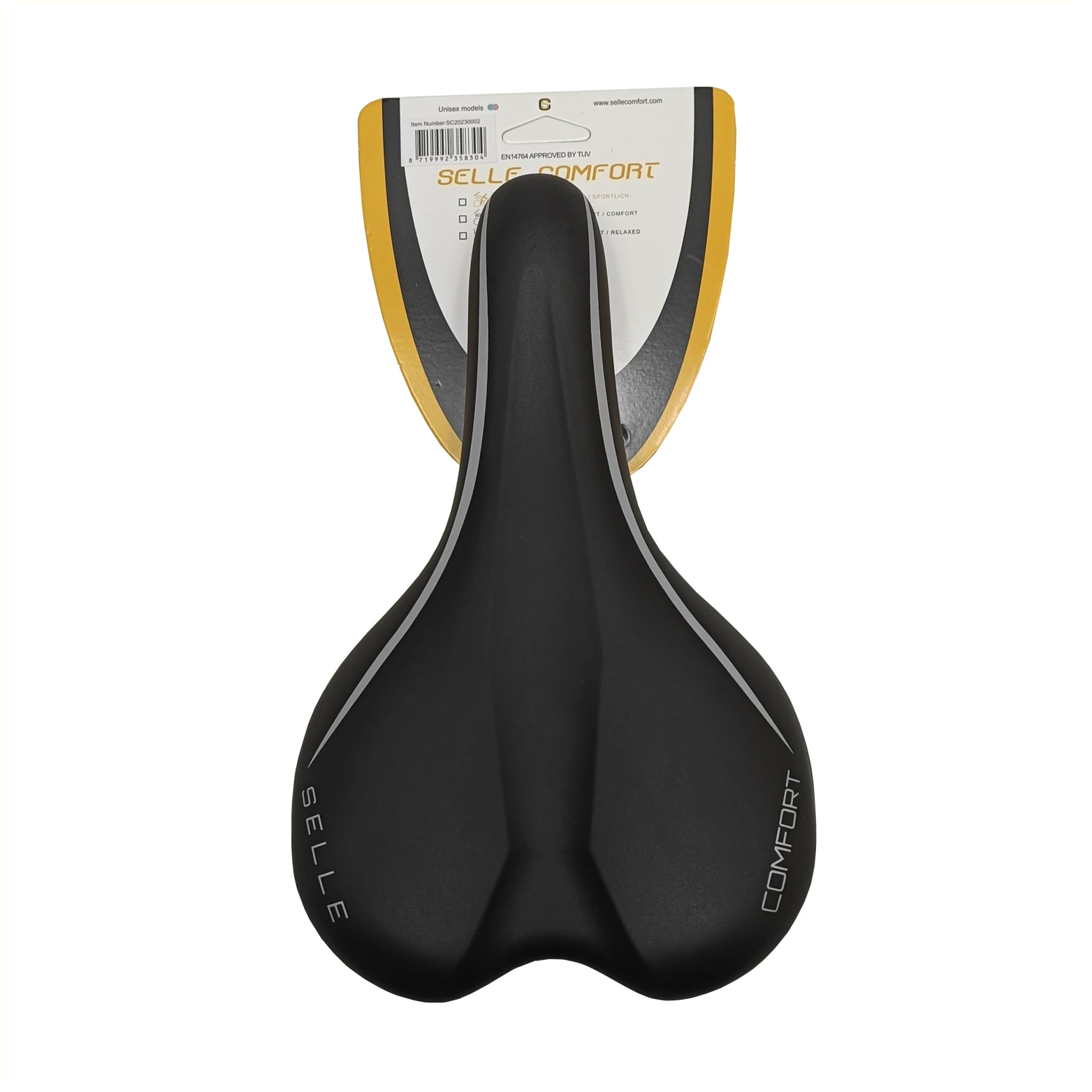 Selle Comfort Zadel Vintage 1, zonder strop (hangverpakking), lengte 27,5 cm, breedte 17cm - AE-trading