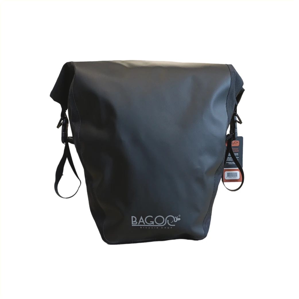 Bagoo enkele fietstas. Waterdicht. 600D PVC 60x32cm inhoud 22ltr - AE-trading