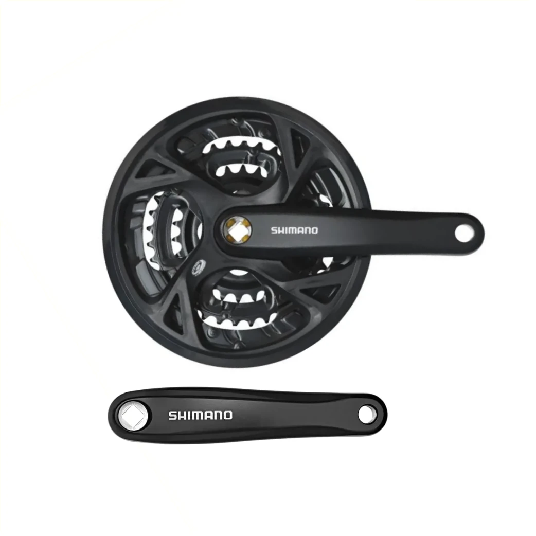 Shimano crankstel FC-M371, cranklengte 170mm 9-speed, 48/36/26T Kettingscherm compatibel, -5mm (werkplaatsverppaking) - AE-trading