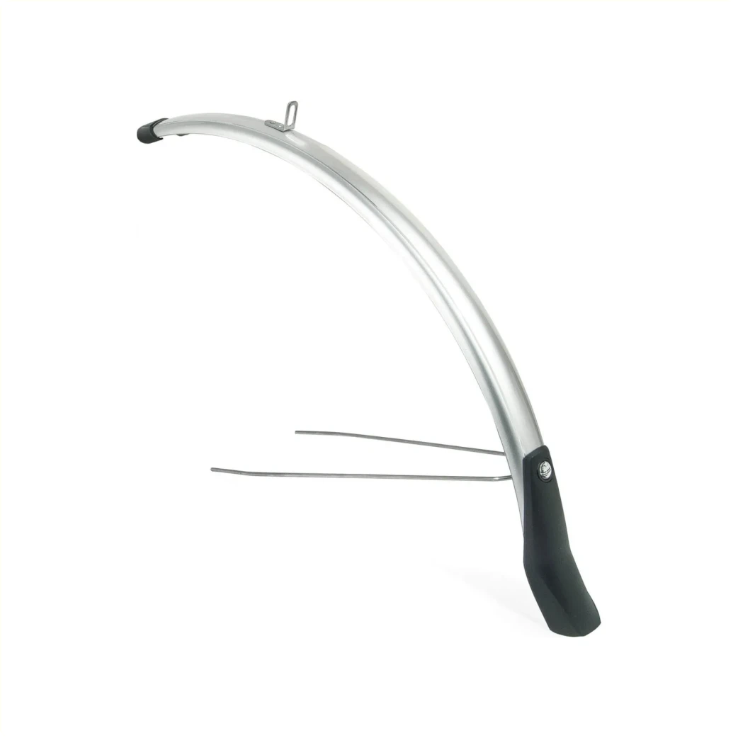 Eurofender Snello voorspatbord 28" 51mm breed, kleur: zilver kunststof - AE-trading