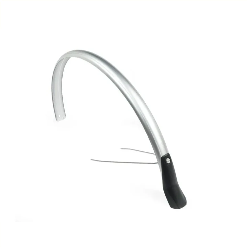 Eurofender Snello achterspatbord 28" 51mm breed, kleur: zilver kunststof - AE-trading