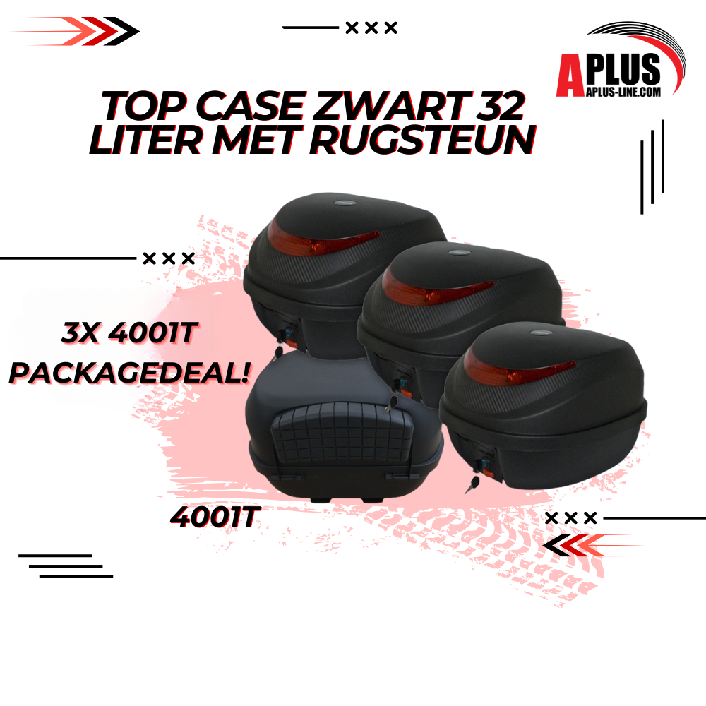 Package Deal 3 X Topcase Zwart 32 Liter (4001 T) - AE-trading