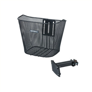 Basil mand Bremen Luxe, zwart. Vaste montage. Stuur adapter meegeleverd - AE-trading