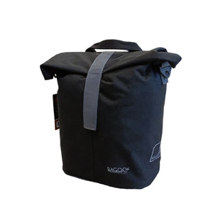 Bagoo enkele shopperfietstas. 30x17x34cm. inhoud 14L rolsluiting dmv klittenband, met schouderriem en handvat - AE-trading